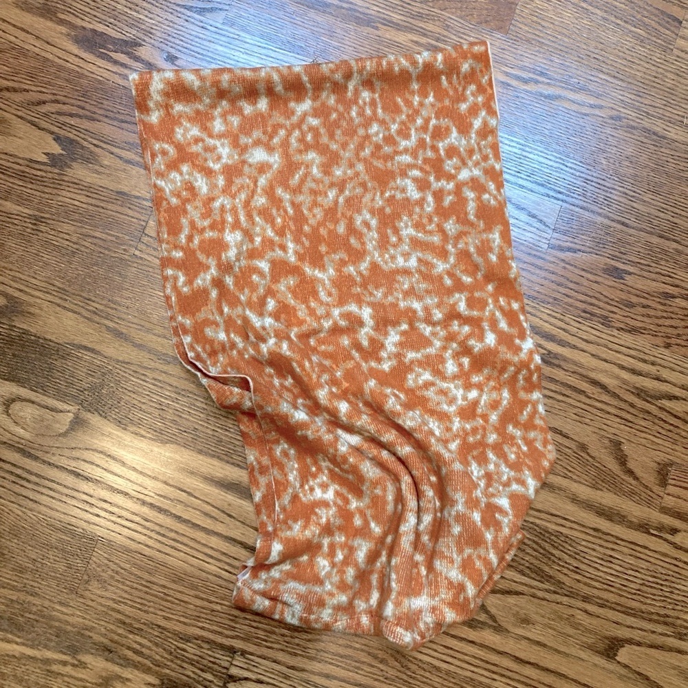 Michael Kors Burnt Orange and Gray Knit Scarf